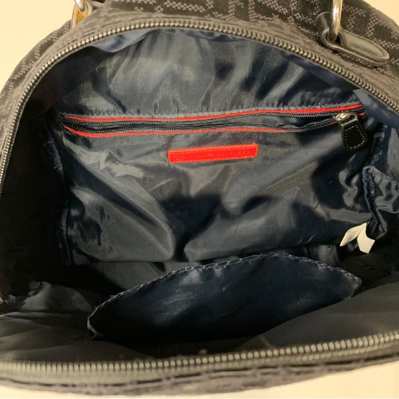 Tommy Hilfiger Backpack Black Monogram Medium Casual Purse Bookbag 14 x 12 x 6 - Picture 9 of 12